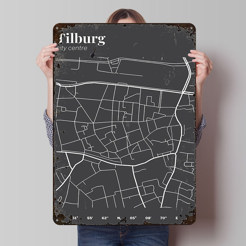 แผนที่ศูนย์กลางเมืองทิลบูร์ก โ - Custom Map Poster บทวิจารณ์และราคา