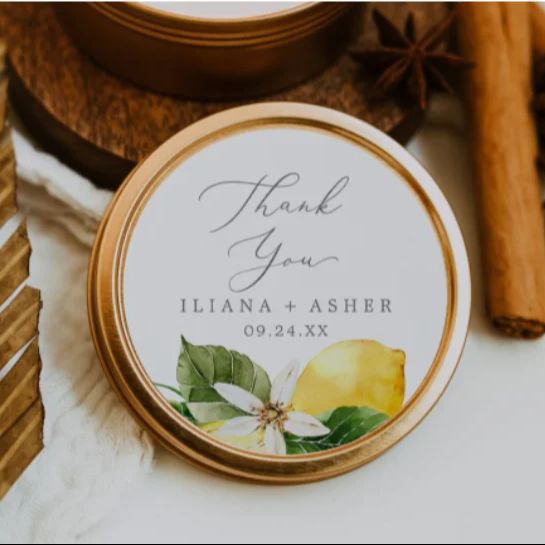 CUSTOM Lemon งานแต่งงานสติกเกอ - Personalised Candle Label บทวิจารณ์และราคา