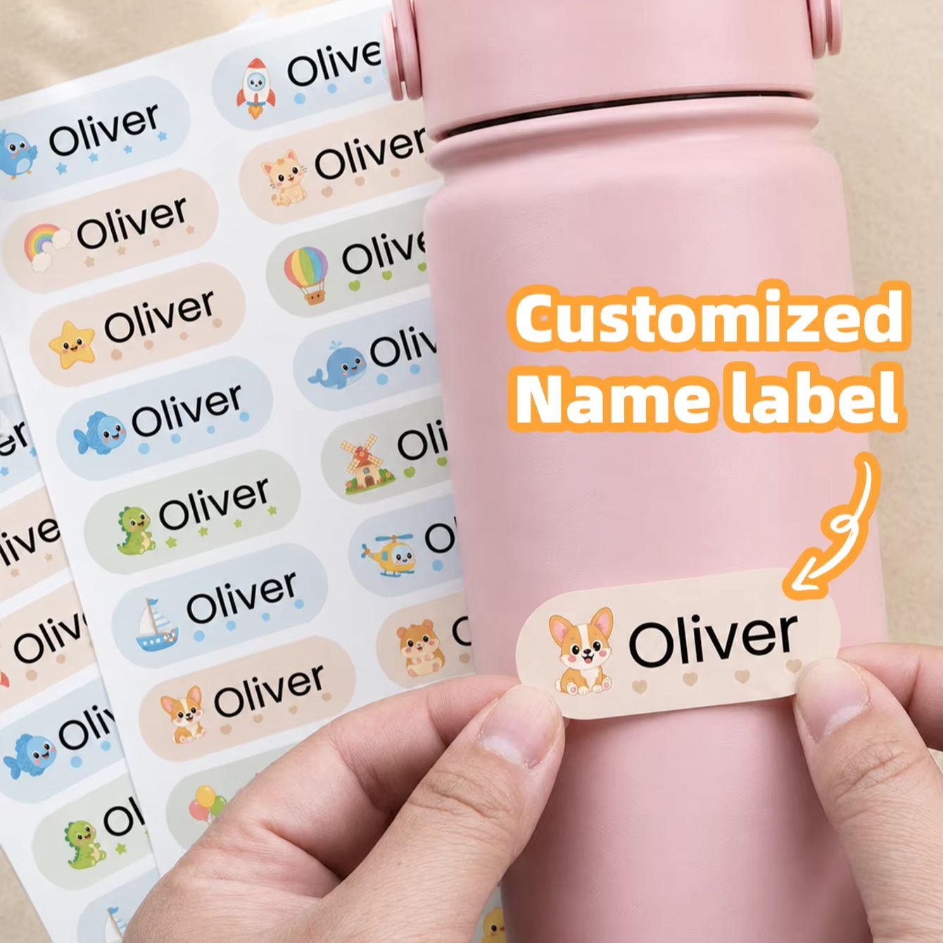 สติกเกอร์ชื่อการ์ตูนแบบกำหนดเอ - Personalised Candle Label บทวิจารณ์และราคา