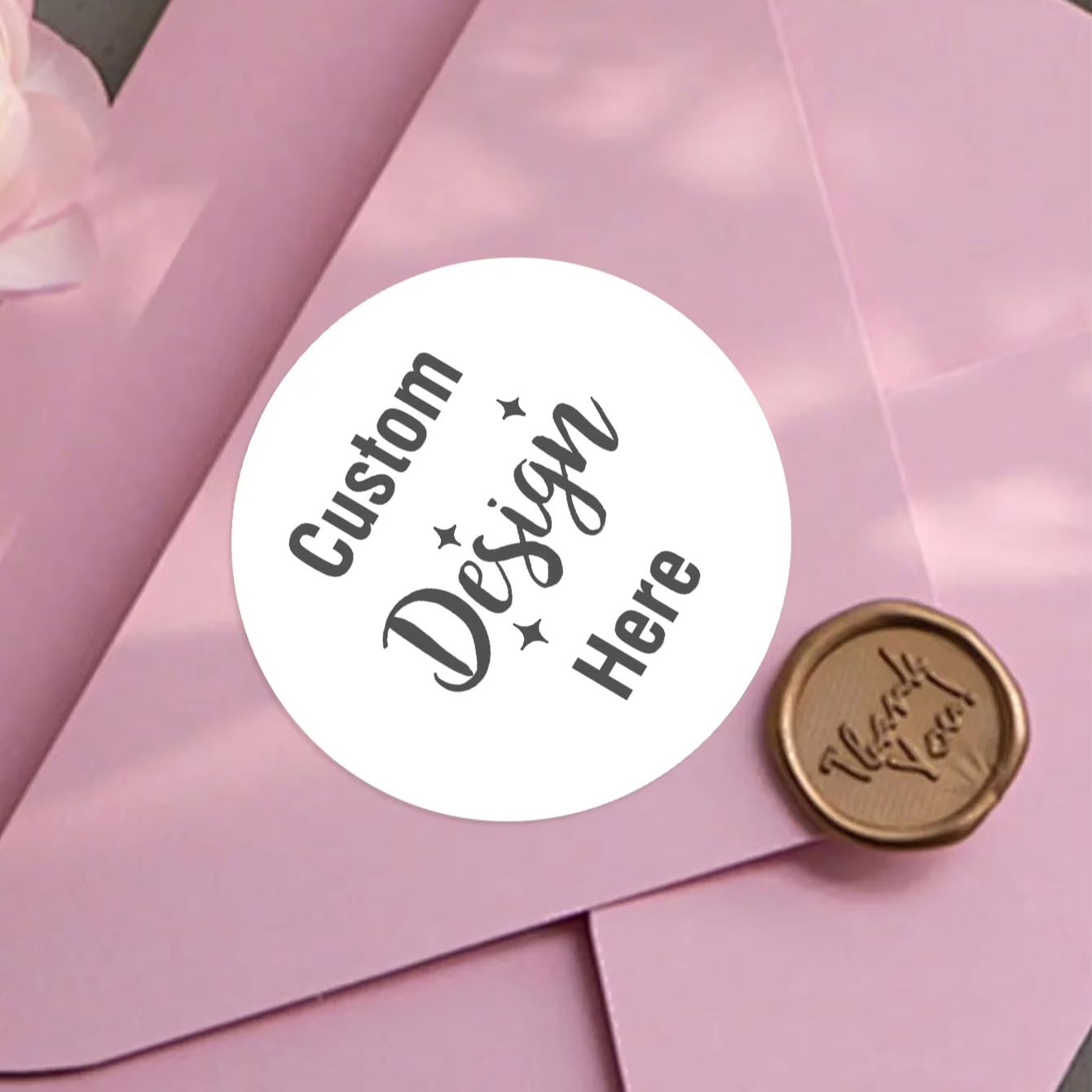 สติกเกอร์กันน้ำทรงกลมขนาด 3/5/ - Personalised Candle Label บทวิจารณ์และราคา
