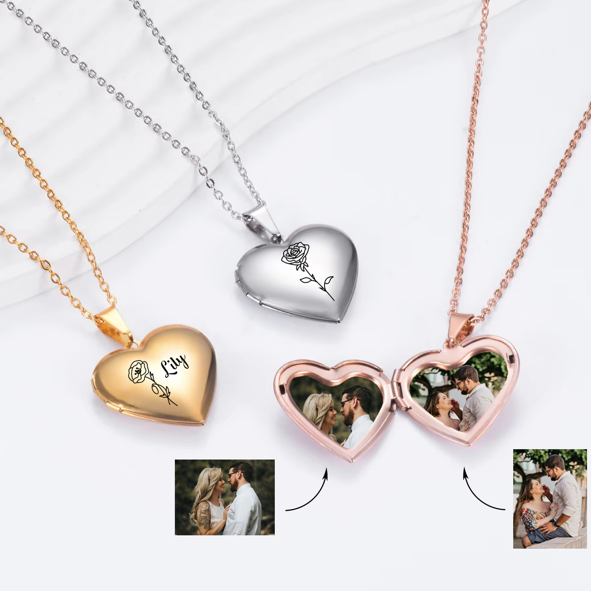 CUSTOM ส่วนบุคคล Heart Birth ด - Birth Flower Necklace บทวิจารณ์และราคา