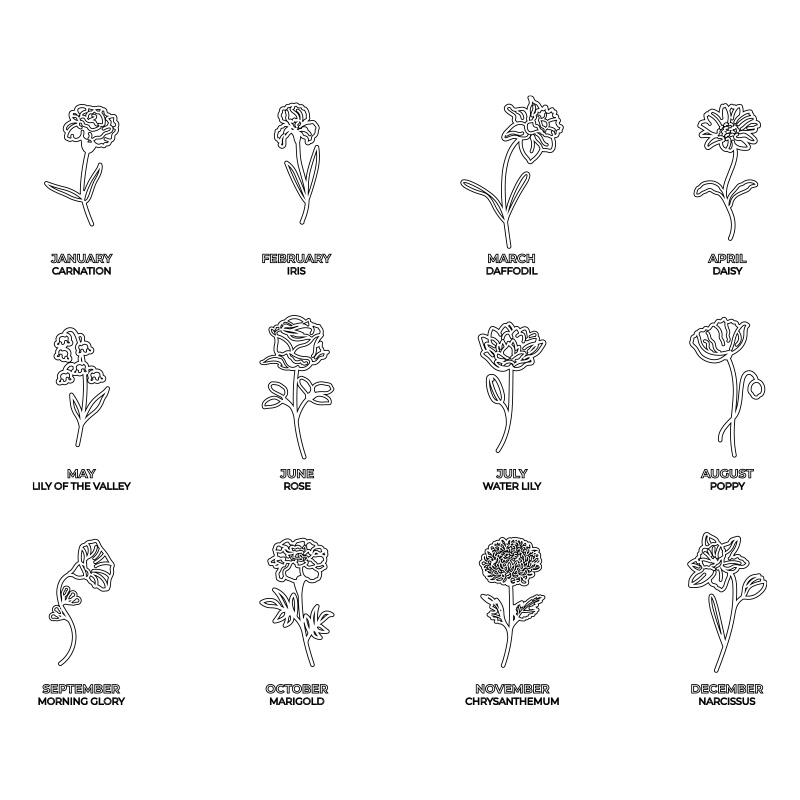 สร้อยคอจี้ตัวอักษรดอกไม้ตามเดื - Birth Flower Necklace บทวิจารณ์และราคา